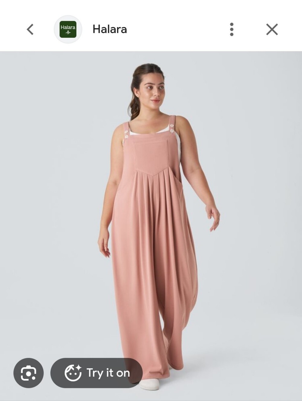 Halara Oversized Wide-Leg Overalls in Dusty Rose Size L